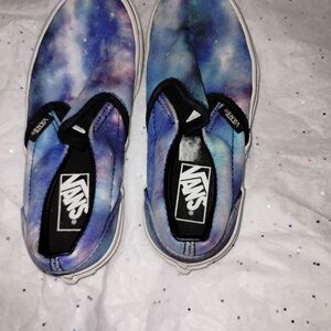 Vans Kids Galaxy Slip-On Shoes - Blue and Purple Size 13